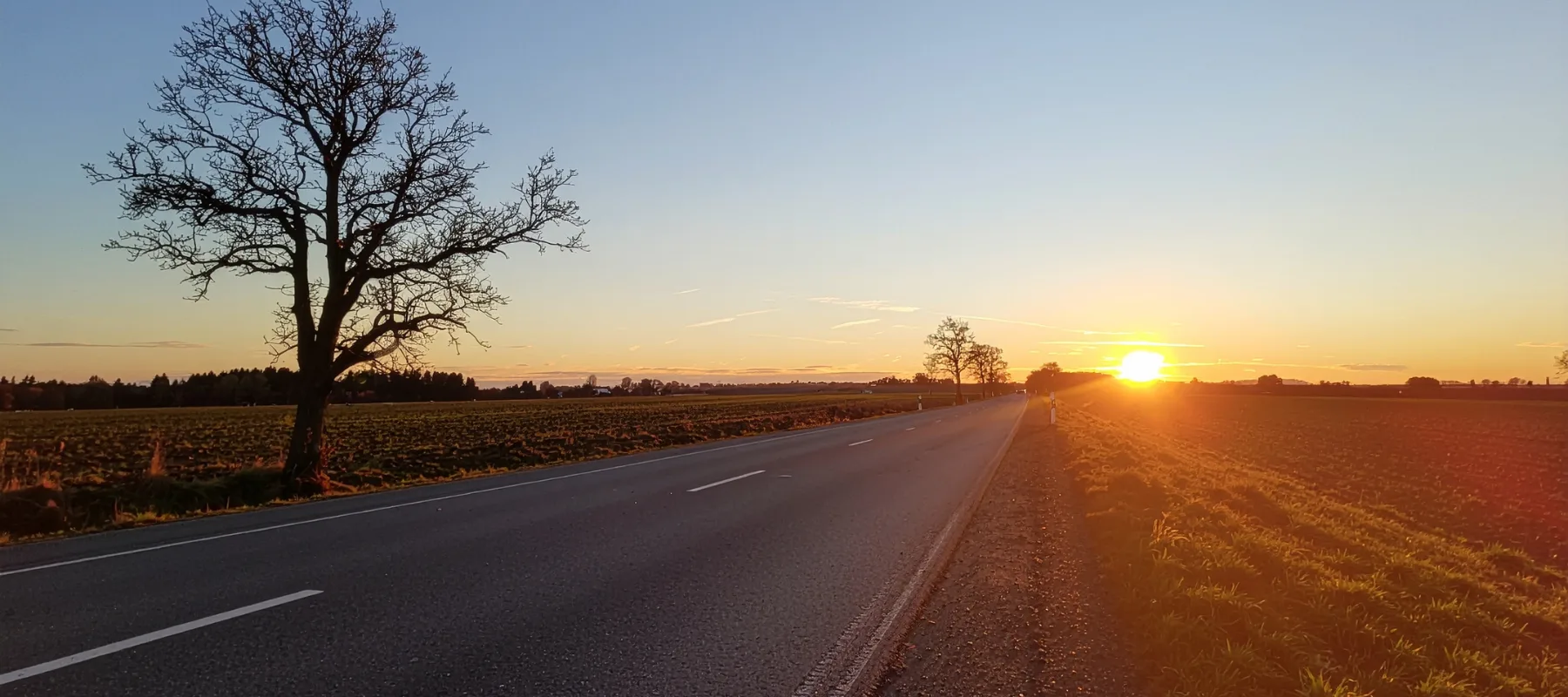 Texas country side at sunset in Thrall, TX